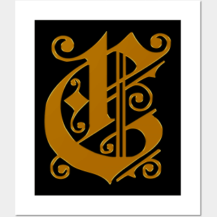 Golden Letter C Posters and Art